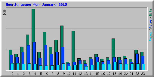 Hourly usage for January 2015