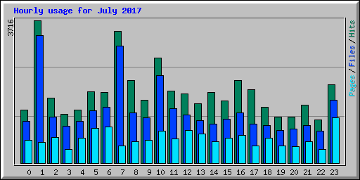 Hourly usage for July 2017