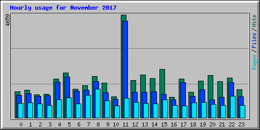 Hourly usage for November 2017
