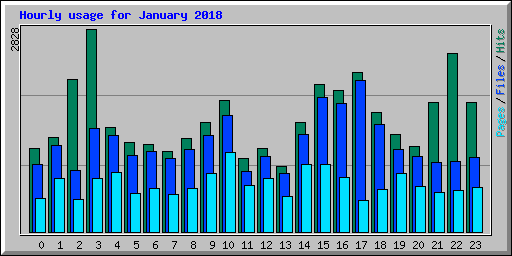 Hourly usage for January 2018