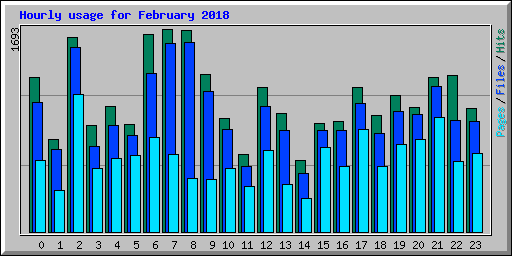 Hourly usage for February 2018