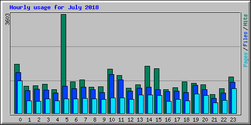Hourly usage for July 2018