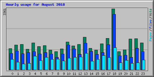 Hourly usage for August 2018