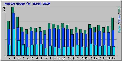 Hourly usage for March 2019