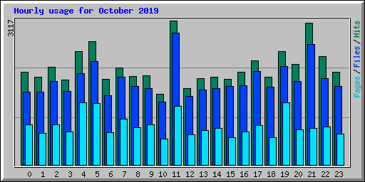 Hourly usage for October 2019